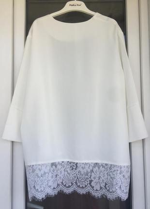 Шикарное белоснежное кимоно-накидка (жакет) с кружевом размер л, м4 фото