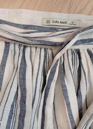 Стильная льняная юбка zara 36 размер2 фото