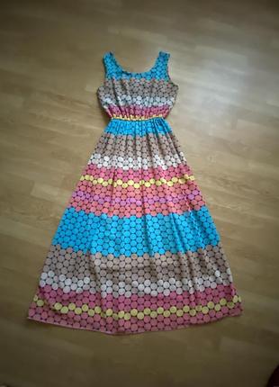 Изумительное шифоновое платье миди7 фото