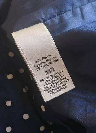 Синяя хлопковая миди юбка колокол в горошек (размер 40-42)4 фото