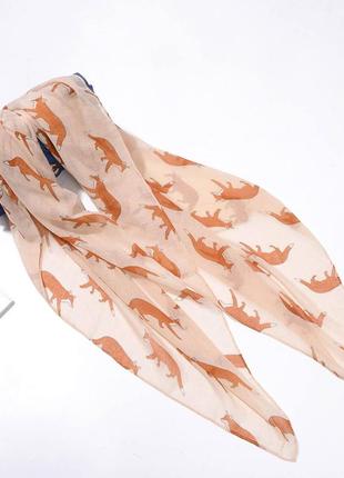 Оригинальный шарф с лисами!!!