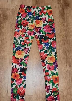 Лосины в цветочный принт размер s-m