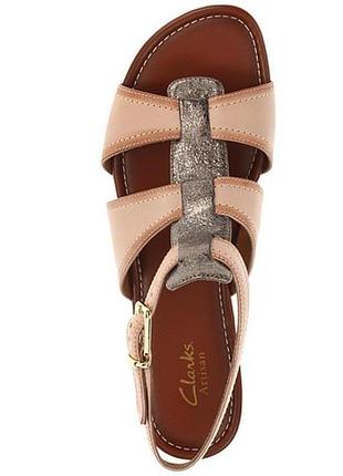 Кожаные легкие и удобные босоножки, сандалии clarks, стелька 26,5 см.