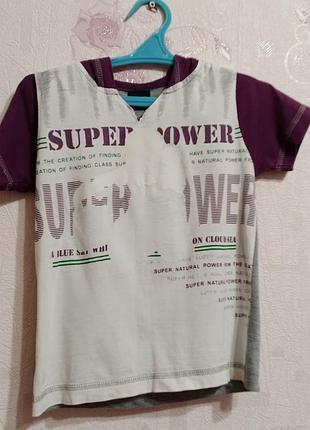 Футболочка супер сила з капюшоном на 3-4 роки
