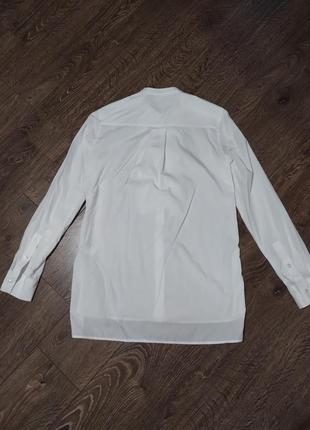 H&m  длинная белая рубашка с оборками  xs8 фото