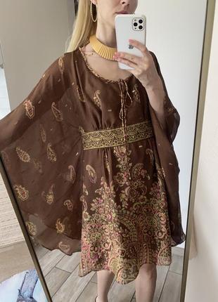 100% шелк. короткое платье в этно стиле бохо tibi5 фото