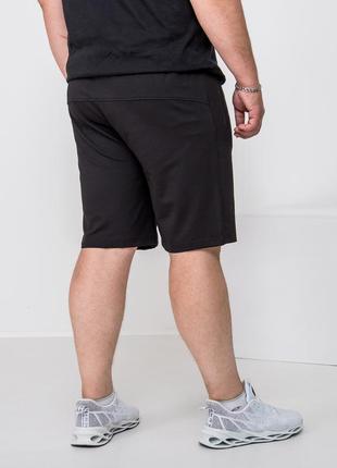 Батал! мужские базовые трикотажные шорты черного цвета5 фото