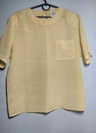 Яркая жёлтая блуза, прозрачная с карманом amari3 фото