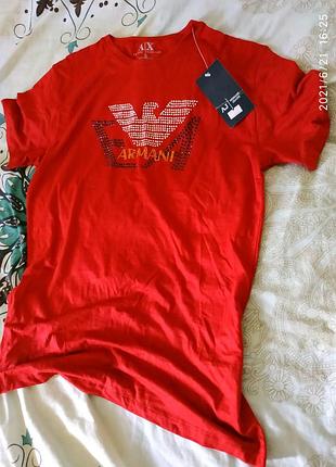 Стильна темно червона футболка, люкс якість, розмір л.