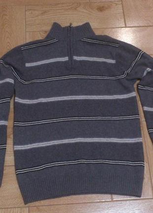 Свитер мужской шерстяной серый некст светр чоловічий вовняний сірий next р.m🇬🇧🇮🇹