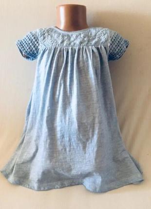 Коттоновое сукню ,ніжно блакитного кольору ,на вік 3-5 років