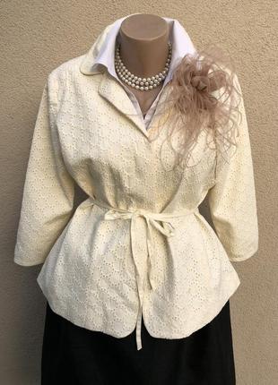 Жакет, вертел-шитье,прошва,хлопок100%, большой размер