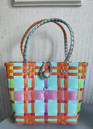 Сумка плетеная сумка шопер все цвета лета