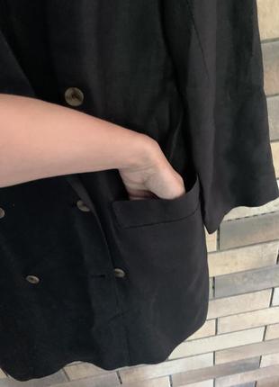 Шикарний лляний піджак, жакет чорний zara5 фото