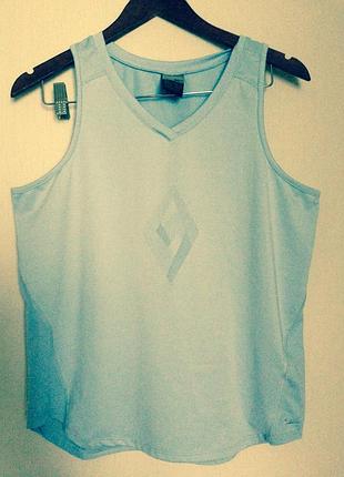 Легкая майка сетка голубая