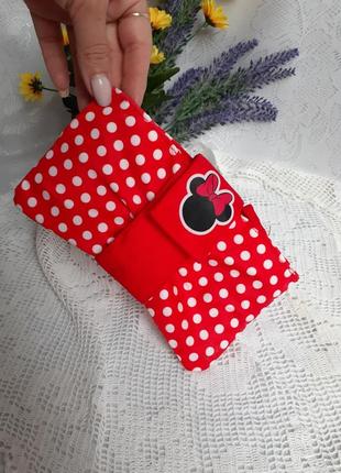 Minnie mouse мінні маус гаманець мишка портмоне на змійці горошок4 фото