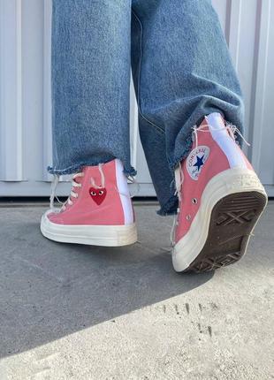 Кросівки converse comme des garçons hight pink ( premium ) кроссовки6 фото