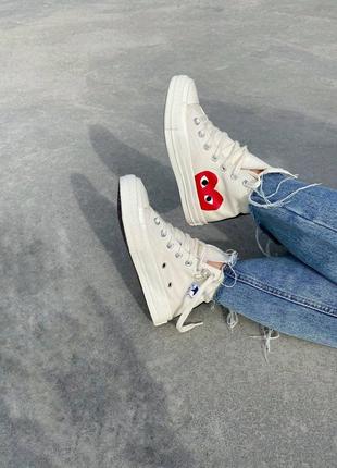 Кросівки converse comme des garçons hight beige ( premium ) кроссовки1 фото