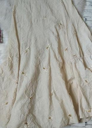 Летний костюм блуза и юбка бежевый размер 42 xs3 фото