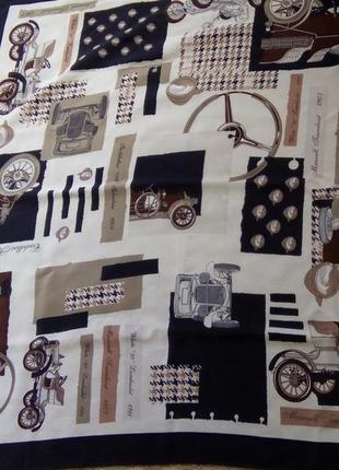Вінтажний шовковий хустку ретро автомобілі jl