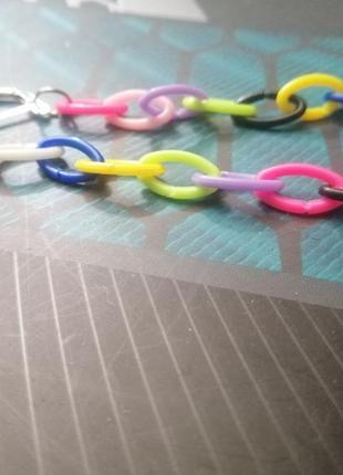 Длинные разноцветные серьги якорная цепь9 фото