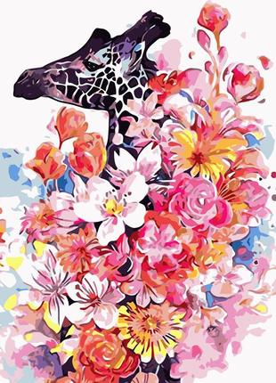 Картина по номерам жираф в цветах ник