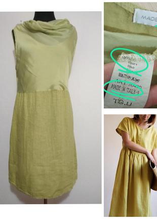 100% льон шовк лляне натуральне вільне плаття1 фото