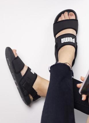 🖤🌴puma sandals black🌴🖤сандалі жіночі пума чорні, сандалі8 фото