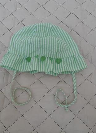 Хлопковая панамка на завязках ог 51