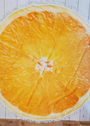 Полотенце-подстилка пляжная круглая (ø 150 см) с бахромой микрофибра "апельсин"