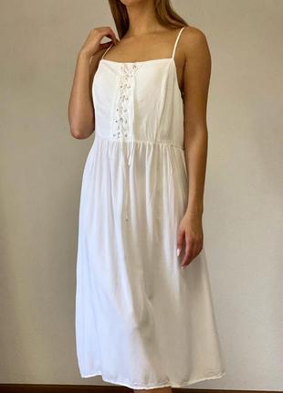 Классное белое платье миди new look