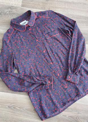 Фіолетова рубашка в квітковий принт