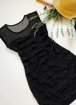 Маленькое черное коктельное платье мини размер m+подарунок!