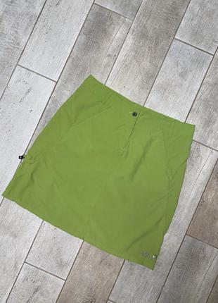 Зелёная мини юбка,спортивная юбка,накладные карманы,карго1 фото