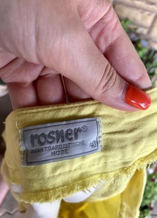 Шикарные жёлтые брюки / штаны с кружевным рисунком  от дорогого бренда rosner5 фото