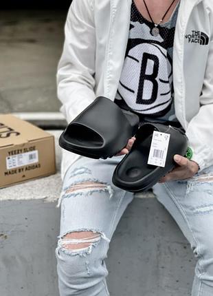 Adidas yeezy slide black, шлепки, шлепанцы адидас чёрные, сланцы