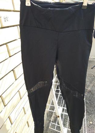 Лосины леггинсы (эластан с гипюром), размер 8-10