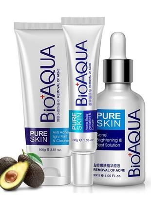 Набор для лечения прыщей и угрей pure skin bioaqua anti-acne