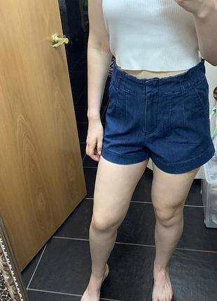 Джинсовые тёмно-синие шорты короткие шорты