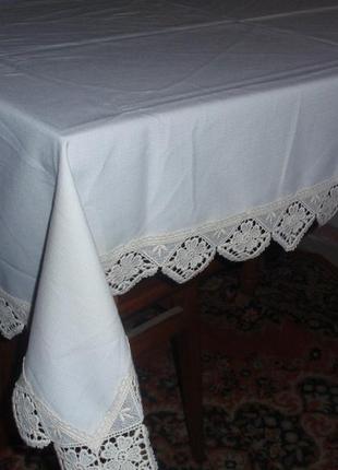 Скатерть натуральный хлопок и кружево