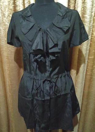 Стильная, легкая удлиненная блуза с воланами cour carre! франция!