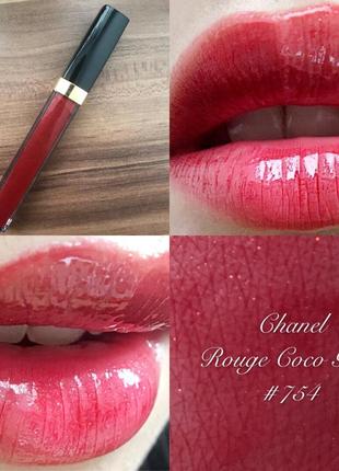 Chanel rouge coco gloss # 754 opulence зволожуючий блиск ультраглянцевый2 фото