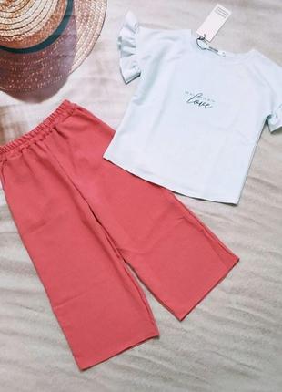 Штани,кюлоти +футболка, костюм на дівчинку