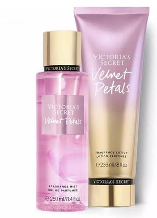 Парфумированный набор лосьон+спрей velvet petas 💕victoria's secret виктория сикрет вікторія сікрет оригинал3 фото