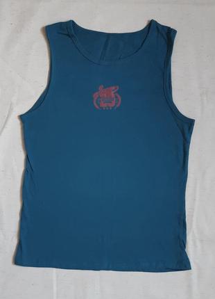 Темно сине бирюзовая летняя майка super soccer германия на 8 лет(128см)