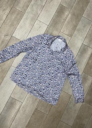 Серая рубашка,принт сердечки,большой размер(012)