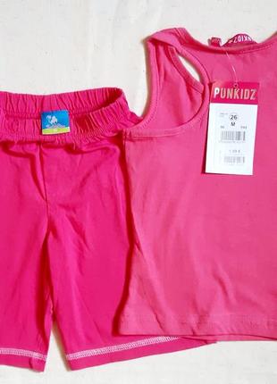 Комплект трикотажный розовые майка и шорты topolino германия на 2-2,5 года (92-96см)3 фото