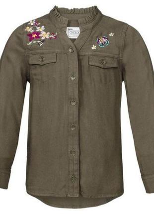 Сорочка з вишивкою хакі lupilu р.104см