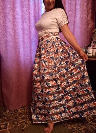 Шикарная юбка бантовка с бабочками