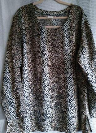Женская вискозная летняя блуза с леопардовым принтом. вечерняя пляжная блузка штапель, вискоза